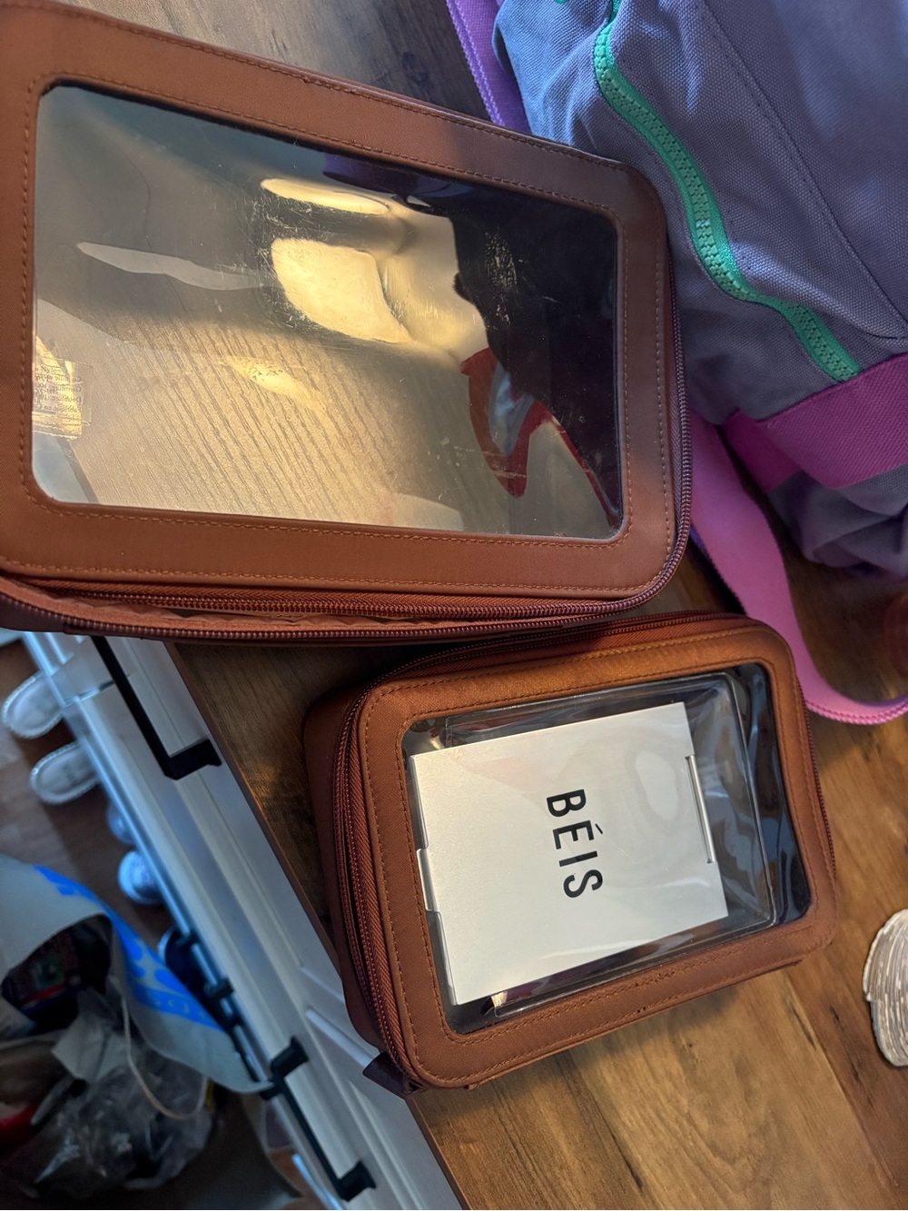 BEIS Clear Travel Pouch in Brown - Picture 4 of 4